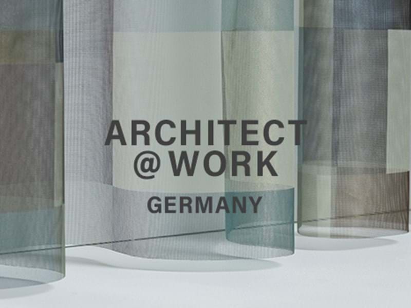 Hanging fabrics with architect @ work logo