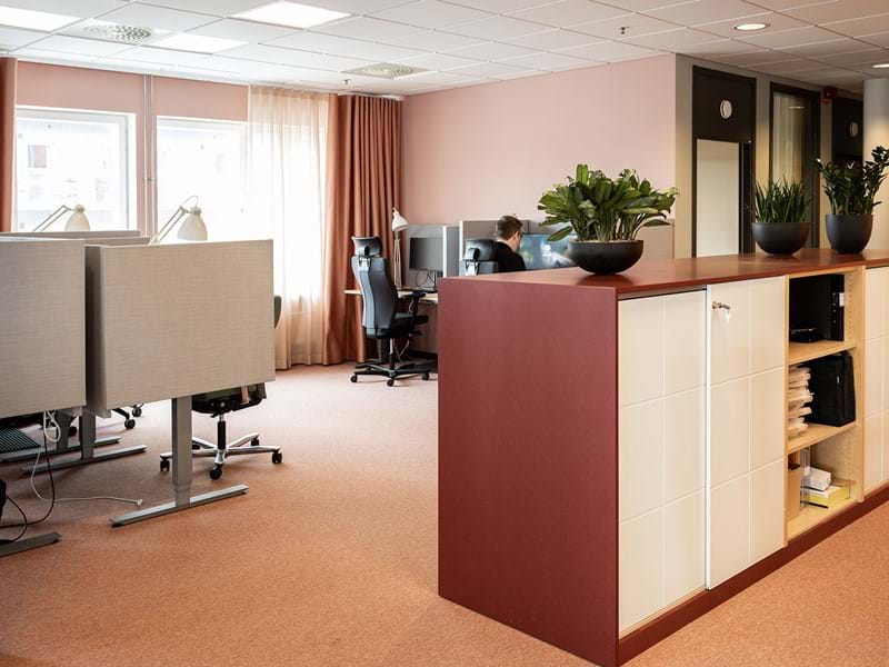 Hanging textile Mint from Svensson at Knivsta kommunhus